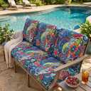 Hyha Printed Couch Cushion Covers, Floral Sofa Covers Washable for 3 Cushion Couch, Stretch Pattern Outdoor Cushion Covers for Patio Furniture with Elastic Bottom(3 Packs, Paisley)