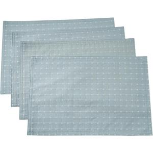 SARO LIFESTYLE 2136.A1319B Cousu Collection Stitched Line Placemats (Set of 4) 13" x 19" Aqua