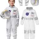 Koatobbor Kids Astronaut Costumes America Spacesuit for Boys Girls Space Jumpsuit Halloween Dress up