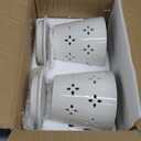 Suclain 2 Pcs 5 Inch Ceramic Orchid Pots with Holes Outdoor Indoor Orchid Planter Pot with Drainage Hole and Saucer Flower Pot Set for Repotting Promote Airflow Deter Over Watering (White)