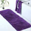 Walensee Large Bathroom Rug (24 x 60, Dark Purple) Extra Soft and Absorbent Shaggy Bath Mat Machine Washable Microfiber Non Slip Luxury Floor Mat