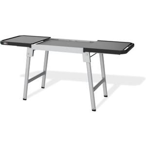 Weber Expandable Stand Collapsible Adjustable Grill & Griddle Stand with Dual Side Tables and Weber Works Accessory Rails for Portable Outdoor Cooking
