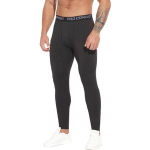 SS COLOR FISH Men Compression Pants Athletic Baselayer Workout Legging Running Tights for Men (Black, XL)