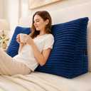 Headboard Pillow Queen, Headboard Wedge Pillow, Navy Blue