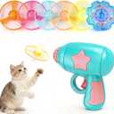 Bamboo Dragonfly Catapult Launcher, Cat Toy Spinning Flying Saucer Launcher, Interactive Cat Toy with Glowing LED for Pet Exercise & Nighttime Play