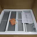 24" x 27" Shed Windows 2 Pack, Small Sliding Window with Tempered Glass & Metal Mesh Screen, Flush Mount Windows for Shed Chicken Coop Barn Household Garage Basement Cabin Playhouse