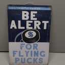 Be Alert Metal Sign, Blue