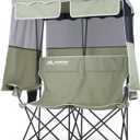 Huskfirm Double Camping Chair with Shade Canopy 2 Person Folding Chair with Canopy Portable Beach Chair Heavy Duty Camping Chair with Two Cup Holders and Side Pocket for Outside Camping,Beach,Sports