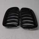 Pair Glossy Black Double Line Front Hood Kidney Grille Grill Compatible with 2011-2013 BMW E92 E93 328i 335i xDrive 2-Door
