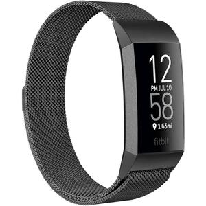 ZWGKKYGYH Compatible with Fitbit Charge 3 and Charge 4 Bands for Men Women, Stainless Steel Metal Mesh Band Magnetic Strap Replacement for Charge 4/Charge 4SE/Charge 3/Charge 3SE, Large Space Gray