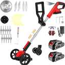 Electric Weed Wacker Eater Cordless Grass Trimmer Battery Powered with 2 Battery&25 Pcs Blades, 3 in 1 21V/2.0Ah Lightweight Portable String Trimmers/Edger Lawn Mower/Brush Cutter for Yard Garden