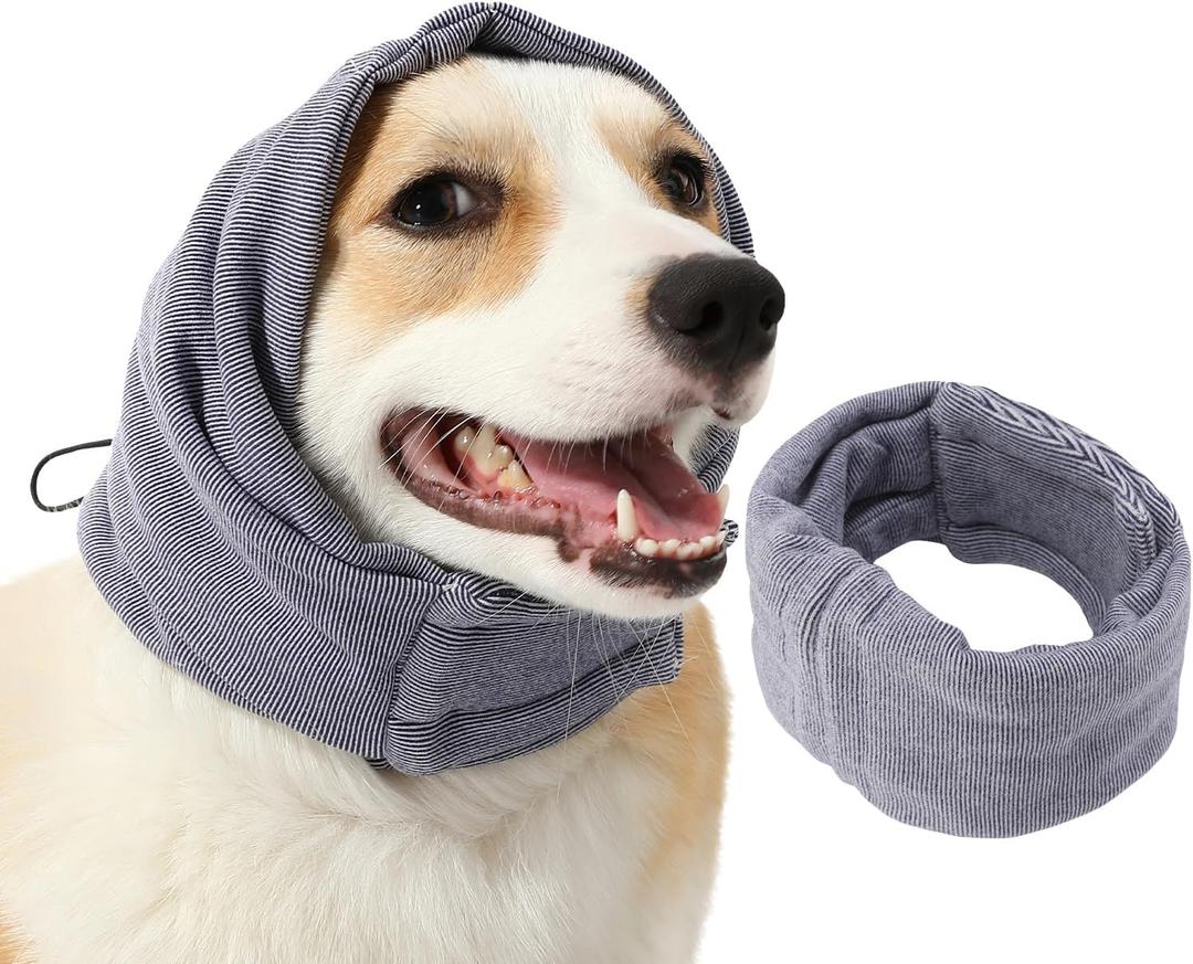 Dog Ear Muffs Noise Protection & Anxiety Relief - Comfortable & Versatile Ear Covers for Dogs - Grey, M-Head Circle(13.7"18.9"), Cotton/Polyester/Spandex (Purple)