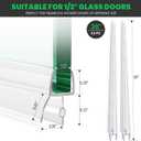 Bathroom Shower Door Seal Strip, 2PCS 36 Inch Shower Door Bottom Seal Strips, PVC Transparent Shower Door Seal Strip for 1/2"(12MM) Frameless Shower Door