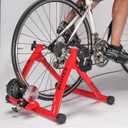 Bike Trainer, Magnetic Bicycle Stationary Stand for Indoor Exercise Riding, 26-29" & 700C Wheels, Quick Release Skewer & Front Wheel Riser Block Included