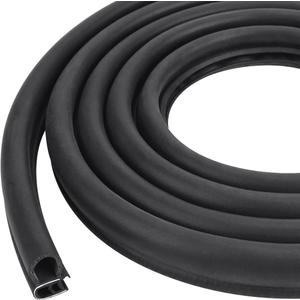 Heavy Duty Automotive Door Weather Stripping 10Ft Car Door Rubber Edge Trim Seal Strip Gasket with Side Bulb for Car Bus Camper Boat RV Truck Doors