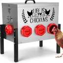 TGEYD 50LB Large Automatic Chicken Feeder – 8 Feeding Ports, No-Waste Poultry Feeder, with Adjustable Legs & Locking Lid