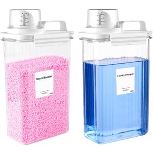 94 OZ Laundry Detergent Dispenser, Laundry Soap Dispenser, Fabric Softener Dispenser, Liquid Laundry Detergent Container, Laundry Room Organization and Storage, 2 Pack