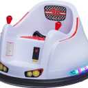 FunPark 6V Electric Bumper Car Ride-On for Toddlers, Ages 1.54 Years, LED Lights, 360 Spin, Supports up to 66 lbs (No Remote), Large