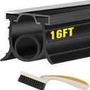 Garage Door Seals Bottom Rubber, 3-Sided Weatherproof Seal, Three Layers of Protection. Only Suitable for Double T-Track Garage Doors, 16 Ft Garage Door Bottom Weather Seal (Black)