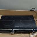 Infrared Double Burner Electric Cooktop - 1800W Portable Stove, Heat-up In Seconds, Countertop Cooktop for Dorm, Compatible with All Cookware