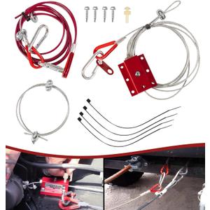 Flat Tow Breakaway Cable System for RV Towing, Ready Stop Device with Supplemental Safety Cable Kit for Tow Bars and Flat Towed Vehicles