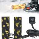 KEMIMOTO Heated Motorcycle Grip Pads, IP67 Waterproof, Universal for 12V ATV Motorcycle Hand Grip with Temperature Adjustable & Fast Heating