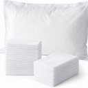 Disposable Pillow Case Covers, 100 Pack, 20 x 31.5 Inch White Single Use Pillow Covers for Travel, Guest Room, Massage Table, Spa and Temporary Bedding