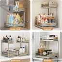 Under Sink Organizer Kitchen - Bathroom Organizers and Storage 2 Tier, Mute Pull Out Cabinet Organizer and Storage Shelves, Slide out Kitchen Organization with Track for Pantry, Grey (Double Layer)