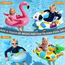 4 Pack Inflatable Pool Floats for Toddler Age 3-7 Animal Swim Tube Rings for Kids Infant Baby Ride on Beach Floaties with Safety Seat&Handle for Summer Lake Pool (Flamingo, Turtle, Whale, Dalmatian)
