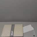 Compatible with MacBook Air 13 Inch 2022 2021-2018 M1 A2337 A2179 A1932, Checkered Textured Cream Leather Hard Shell Case Logo Cutout & Keyboard Cover for Mac Air 13, Beige