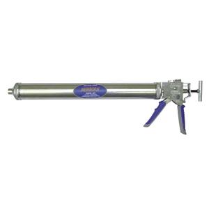 Newborn 632-GTS Bulk/Sausage Deluxe Smooth Hex Rod Caulking Gun with Comfort Grip, 32 oz. Bulk/10-30 oz. Sausage Packs, 14:1/7:1 Thrust Ratio, Silver