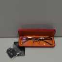 Missfive Premium Progressive Multifocus Metal Reading Glasses Women & A Hard Case, No Line Multifocal Computer Readers with No Broken Spring Hinge, Workspace for Near Range +1.25