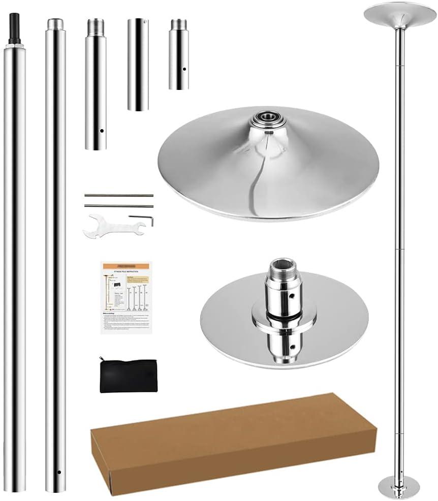 Dance Pole Set -Premium Heavy Duty Height Adjustable 7.38-8.85ft Portable 45mm(1.77") 360Spinning Pole Dancing Pole W/CE Certificate for Home Gym, Removable, 200KGS Capacity