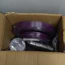 Norme 150 Pcs Plastic Dinnerware Set Include 10.2'' Dinner Plates 7.5'' Salad Plates 9 oz Rimmed Cups Knives Forks and Spoons for 25 Guests Wedding Party(Purple)