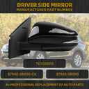 Dasbecan Left Driver Side Door Mirror Assembly Compatible with Toyota RAV4 2013 2014 2015 Power Glass Heated with Turn Signal Light Replaces TO1320310 87940-0R090 Black (7 Pins)