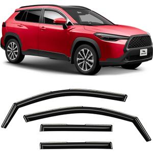 in-Channel Extra Durable Rain Guards for Toyota Corolla Cross 2022-2025, Window Deflectors, Vent Window Visors, 4 Pieces - 200489 (For Corolla Cross 22-25)