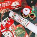 2 x Christmas Bracelets Set for Women & Teens Christmas Gifts Headbands Stickers Glasses Gift Bag Card Perfect Xmas Party Jewelry Gift Xmas Sock Filler