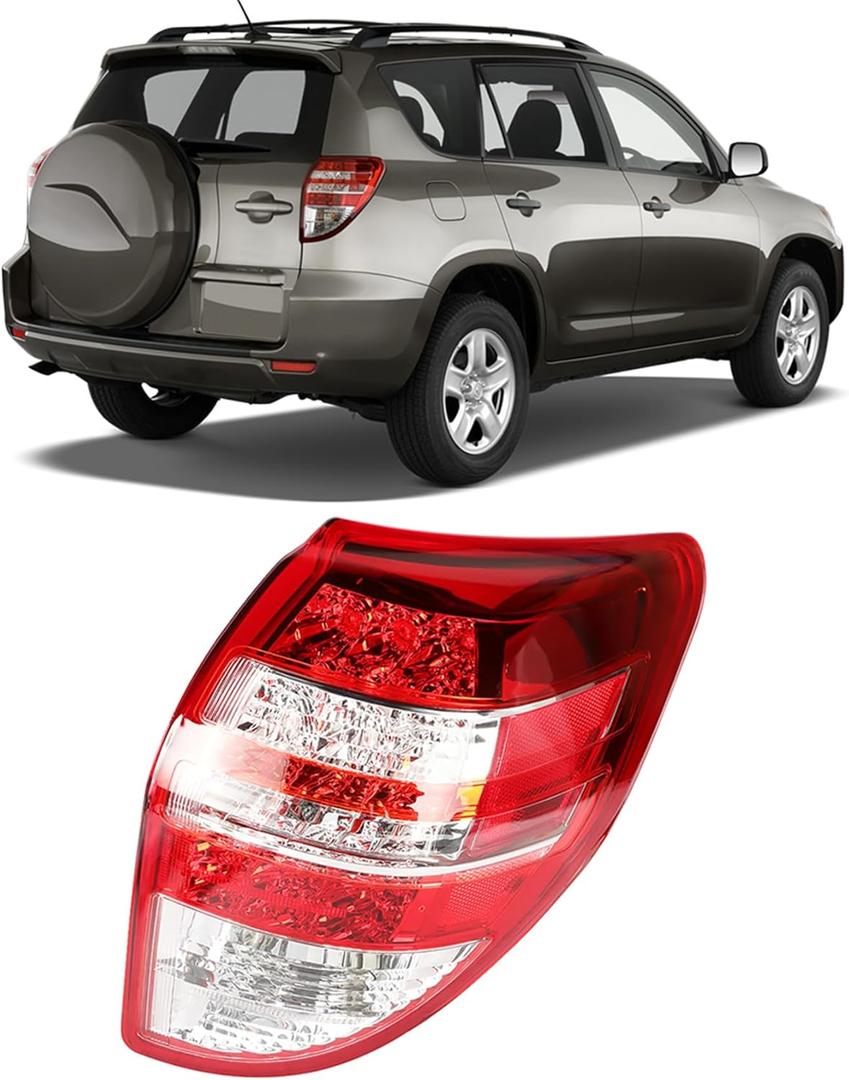 labwork Passenger Side Tail Light Replacement for Toyota RAV4 2009-2012 Rear Tail Light Brake Lamp Assembly Halogen RH Right Side TO2801181 815500R010