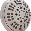 Aqua Elegante Brushed Nickel 1.8 GPM Luxury Shower Head, 6 Settings, BPA Free, Self-Cleaning Nozzles, Durable Brass Fittings