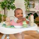 Ingenuity Spring & Sprout 2-in-1 Baby Activity Center Jumper and Table with Infant Toys - Ages 6 Months +, First Forest in Pink