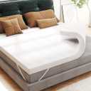 Ferlizer Mattress Topper, Memory Foam Mattress Topper with Ultra Soft Cover & Corner Straps, CertiPUR-US Certified