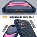 Magnetic for iPhone 11 Phone Case-Compatible with MagSafe-Carbon Fiber Texture-Slim Military Grade Drop Protection Phone Case for iPhone 11 6.1",Blue