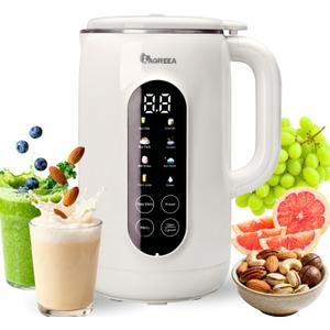 IAGREEA 35oz Nut Milk Maker Machine 304 Stainless Steel Lid BPA Free, 10-in-1 Soy Milk Maker for Homemade Milkshake/Nut/Oat/Plant-Based Drink, 10 Blades Blenders with Delay Start/Boil Water/Self Clean
