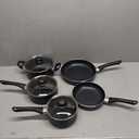 Amazon Basics Non Stick Kitchen Cookware 8-Piece Set, Non-Induction, Includes Pots and Pans, Black