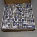 BeNice Peel and Stick Backsplash Tile Stickers, Kitchen Bathroom Wall Adhesive Small Metal Tiles Square-10sheets Blue Mix