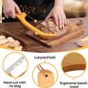 2 x 15.7" Sourdough Bread Knife, Bread Knife for Homemade Bread, Wooden Bread Bow Knifes, Premium Stainless Steel Serrated Bread Knifes, Bread Cutter for Bagels, Baguettes, Sourdough Knifees for Slicing (peach color)