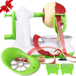 Apple Peeler for Apple Sauce and Pie, 8-Wedge Apple Slicer Corer with Stainless Steel Blades, Upgraded Strong Suction Base, Includes 2 Replacement Blades