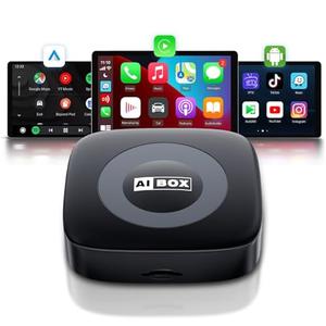 WhyBox Wireless Carplay Adapter with Net/Flix/YouTube Ai Box for iPhone & Android Auto Supports TF Card Plug & Play Car Play Video Entertainment Box Fits for OEM Wired CarPlay Cars
