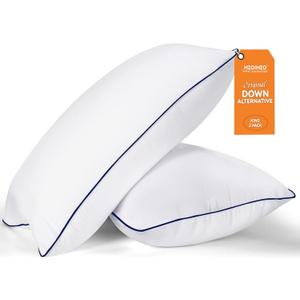 MZOIMZO Bed Pillows for Sleeping- King Size, Set of 2, Cooling Hotel Quality with Premium Soft Down Alternative Fill for Back, Stomach or Side Sleepers (White)