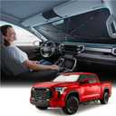 Nmoiss Windshield Sun Shade Umbrella for Toyota Tundra 2007-2026 Accessories, [Vinyl Coating Heat Shield] Protect Car from Sun Rays & Heat Damage Keep Cool and Protect Interior